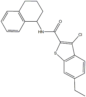 3-chloro-6-ethyl-N-(1,2,3,4-tetrahydro-1-naphthalenyl)-1-benzothiophene-2-carboxamide Structure