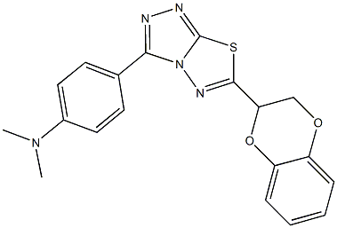 N-{4-[6-(2,3-dihydro-1,4-benzodioxin-2-yl)[1,2,4]triazolo[3,4-b][1,3,4]thiadiazol-3-yl]phenyl}-N,N-dimethylamine 구조식 이미지