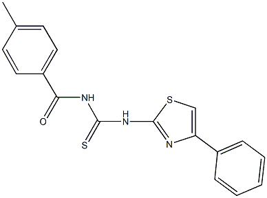 N-(4-methylbenzoyl)-N'-(4-phenyl-1,3-thiazol-2-yl)thiourea 구조식 이미지