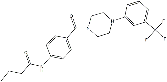 N-[4-({4-[3-(trifluoromethyl)phenyl]-1-piperazinyl}carbonyl)phenyl]butanamide Structure