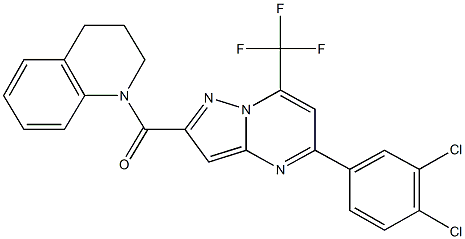 1-{[5-(3,4-dichlorophenyl)-7-(trifluoromethyl)pyrazolo[1,5-a]pyrimidin-2-yl]carbonyl}-1,2,3,4-tetrahydroquinoline Structure