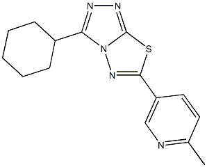 3-cyclohexyl-6-(6-methyl-3-pyridinyl)[1,2,4]triazolo[3,4-b][1,3,4]thiadiazole 구조식 이미지