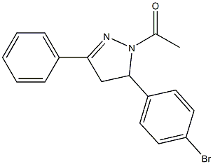 1-acetyl-5-(4-bromophenyl)-3-phenyl-4,5-dihydro-1H-pyrazole 구조식 이미지