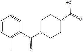 1-(2-methylbenzoyl)-4-piperidinecarboxylic acid Structure