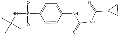 N-(tert-butyl)-4-({[(cyclopropylcarbonyl)amino]carbothioyl}amino)benzenesulfonamide Structure