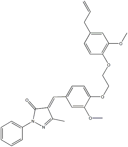 4-{4-[2-(4-allyl-2-methoxyphenoxy)ethoxy]-3-methoxybenzylidene}-5-methyl-2-phenyl-2,4-dihydro-3H-pyrazol-3-one 구조식 이미지
