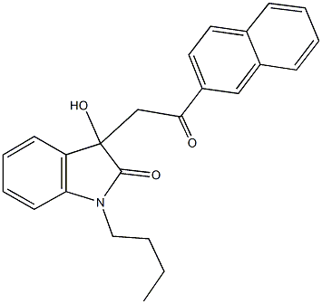 1-butyl-3-hydroxy-3-[2-(2-naphthyl)-2-oxoethyl]-1,3-dihydro-2H-indol-2-one 구조식 이미지