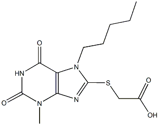 [(3-methyl-2,6-dioxo-7-pentyl-2,3,6,7-tetrahydro-1H-purin-8-yl)sulfanyl]acetic acid Structure