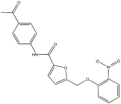 N-(4-acetylphenyl)-5-({2-nitrophenoxy}methyl)-2-furamide 구조식 이미지