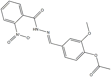 4-(2-{2-nitrobenzoyl}carbohydrazonoyl)-2-methoxyphenyl acetate 구조식 이미지