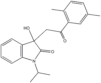 3-[2-(2,5-dimethylphenyl)-2-oxoethyl]-3-hydroxy-1-isopropyl-1,3-dihydro-2H-indol-2-one 구조식 이미지