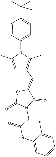 2-(5-{[1-(4-tert-butylphenyl)-2,5-dimethyl-1H-pyrrol-3-yl]methylene}-2,4-dioxo-1,3-thiazolidin-3-yl)-N-(2-fluorophenyl)acetamide Structure