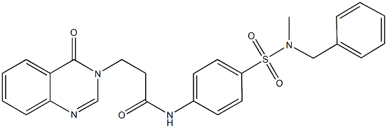 N-(4-{[benzyl(methyl)amino]sulfonyl}phenyl)-3-(4-oxo-3(4H)-quinazolinyl)propanamide Structure