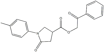 2-oxo-2-phenylethyl 1-(4-methylphenyl)-5-oxo-3-pyrrolidinecarboxylate Structure