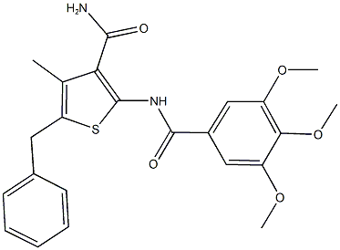 5-benzyl-4-methyl-2-[(3,4,5-trimethoxybenzoyl)amino]thiophene-3-carboxamide Structure