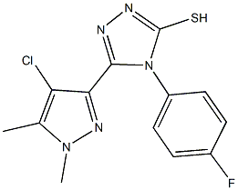5-(4-chloro-1,5-dimethyl-1H-pyrazol-3-yl)-4-(4-fluorophenyl)-4H-1,2,4-triazole-3-thiol 구조식 이미지