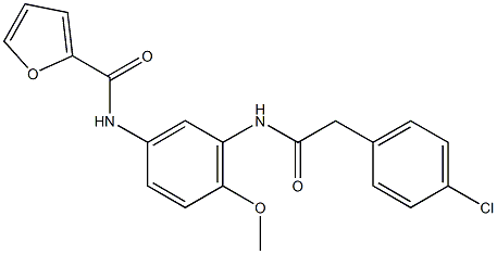 N-(3-{[(4-chlorophenyl)acetyl]amino}-4-methoxyphenyl)-2-furamide 구조식 이미지