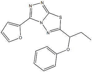 1-[3-(2-furyl)[1,2,4]triazolo[3,4-b][1,3,4]thiadiazol-6-yl]propyl phenyl ether 구조식 이미지