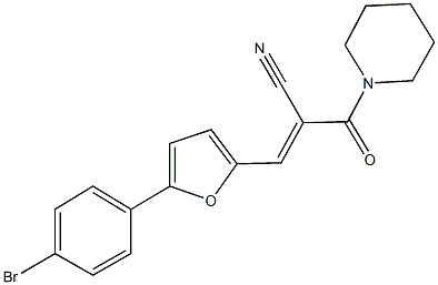 3-[5-(4-bromophenyl)-2-furyl]-2-(1-piperidinylcarbonyl)acrylonitrile Structure