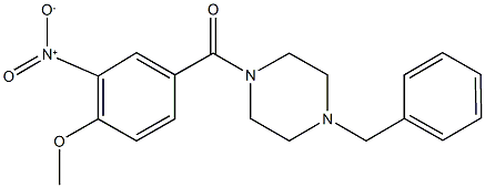 1-benzyl-4-{3-nitro-4-methoxybenzoyl}piperazine 구조식 이미지