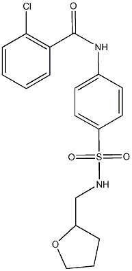 2-chloro-N-(4-{[(tetrahydro-2-furanylmethyl)amino]sulfonyl}phenyl)benzamide 구조식 이미지