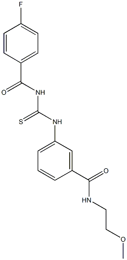 3-({[(4-fluorobenzoyl)amino]carbothioyl}amino)-N-(2-methoxyethyl)benzamide 구조식 이미지