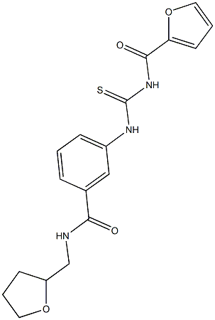 3-{[(2-furoylamino)carbothioyl]amino}-N-(tetrahydro-2-furanylmethyl)benzamide 구조식 이미지