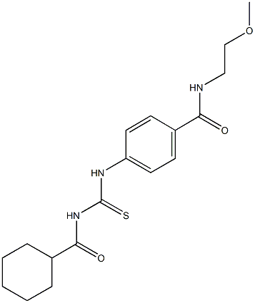 4-({[(cyclohexylcarbonyl)amino]carbothioyl}amino)-N-(2-methoxyethyl)benzamide Structure