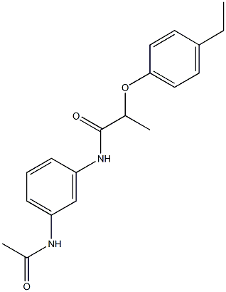 N-[3-(acetylamino)phenyl]-2-(4-ethylphenoxy)propanamide 구조식 이미지