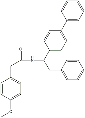 N-(1-[1,1'-biphenyl]-4-yl-2-phenylethyl)-2-(4-methoxyphenyl)acetamide 구조식 이미지