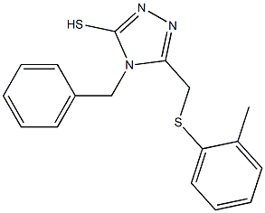 4-benzyl-5-{[(2-methylphenyl)sulfanyl]methyl}-4H-1,2,4-triazole-3-thiol 구조식 이미지