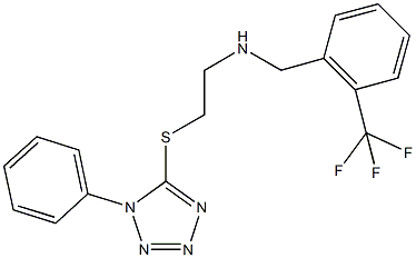 2-[(1-phenyl-1H-tetraazol-5-yl)sulfanyl]-N-[2-(trifluoromethyl)benzyl]ethanamine 구조식 이미지