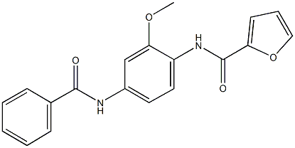 N-[4-(benzoylamino)-2-methoxyphenyl]-2-furamide 구조식 이미지