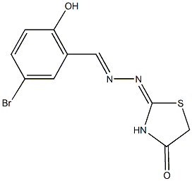 5-bromo-2-hydroxybenzaldehyde (4-oxo-1,3-thiazolidin-2-ylidene)hydrazone 구조식 이미지