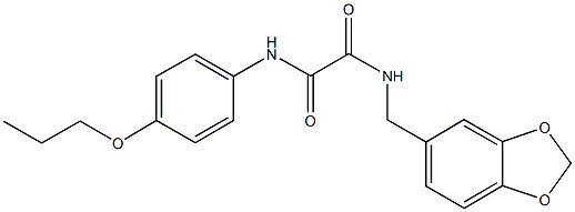 N~1~-(1,3-benzodioxol-5-ylmethyl)-N~2~-(4-propoxyphenyl)ethanediamide 구조식 이미지