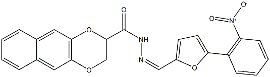 N'-[(5-{2-nitrophenyl}-2-furyl)methylene]-2,3-dihydronaphtho[2,3-b][1,4]dioxine-2-carbohydrazide Structure