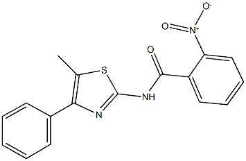 2-nitro-N-(5-methyl-4-phenyl-1,3-thiazol-2-yl)benzamide 구조식 이미지