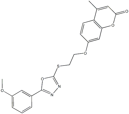 7-(2-{[5-(3-methoxyphenyl)-1,3,4-oxadiazol-2-yl]sulfanyl}ethoxy)-4-methyl-2H-chromen-2-one Structure