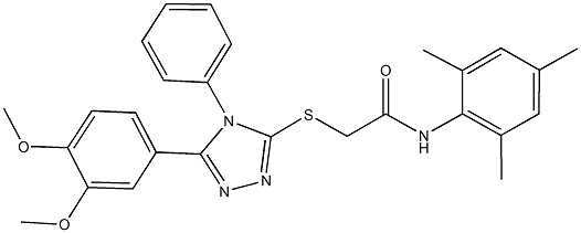 2-{[5-(3,4-dimethoxyphenyl)-4-phenyl-4H-1,2,4-triazol-3-yl]sulfanyl}-N-mesitylacetamide 구조식 이미지