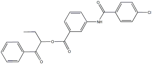 1-benzoylpropyl 3-[(4-chlorobenzoyl)amino]benzoate 구조식 이미지