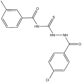 N-{[2-(4-chlorobenzoyl)hydrazino]carbothioyl}-3-methylbenzamide 구조식 이미지