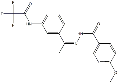 2,2,2-trifluoro-N-{3-[N-(4-methoxybenzoyl)ethanehydrazonoyl]phenyl}acetamide 구조식 이미지