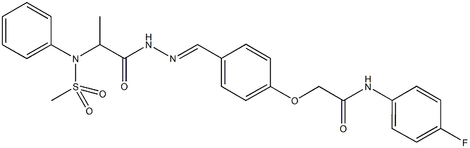 N-(4-fluorophenyl)-2-[4-(2-{2-[(methylsulfonyl)anilino]propanoyl}carbohydrazonoyl)phenoxy]acetamide 구조식 이미지