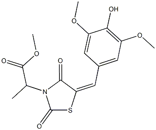 methyl 2-[5-(4-hydroxy-3,5-dimethoxybenzylidene)-2,4-dioxo-1,3-thiazolidin-3-yl]propanoate Structure