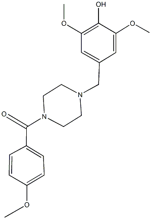 2,6-dimethoxy-4-{[4-(4-methoxybenzoyl)-1-piperazinyl]methyl}phenol 구조식 이미지