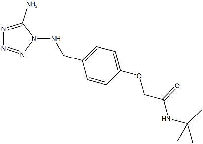 2-(4-{[(5-amino-1H-tetraazol-1-yl)amino]methyl}phenoxy)-N-(tert-butyl)acetamide 구조식 이미지