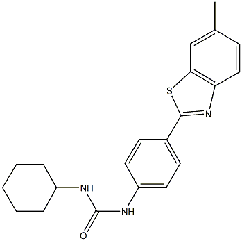 N-cyclohexyl-N'-[4-(6-methyl-1,3-benzothiazol-2-yl)phenyl]urea 구조식 이미지