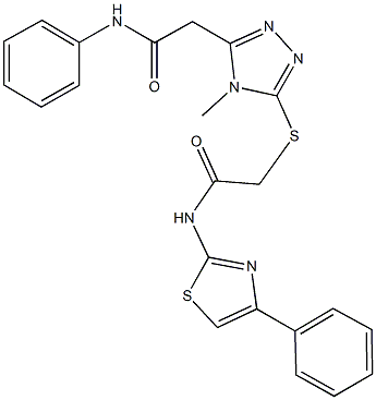 2-{[5-(2-anilino-2-oxoethyl)-4-methyl-4H-1,2,4-triazol-3-yl]sulfanyl}-N-(4-phenyl-1,3-thiazol-2-yl)acetamide Structure