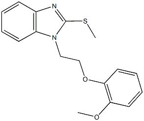 1-[2-(2-methoxyphenoxy)ethyl]-2-(methylsulfanyl)-1H-benzimidazole 구조식 이미지