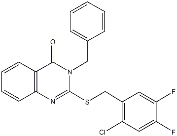 3-benzyl-2-[(2-chloro-4,5-difluorobenzyl)sulfanyl]-4(3H)-quinazolinone Structure